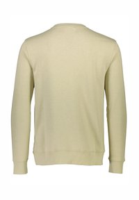 Felpa beige chiaro con maniche lunghe, polsini a coste e scollo rotondo. Tessuto in cotone morbido con una superficie liscia e senza fantasie.