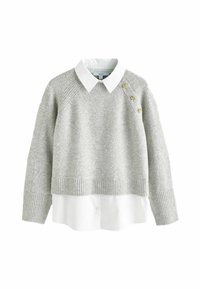LAYERED COLLARED DETAILED BUTTON  - Džemperis - grey