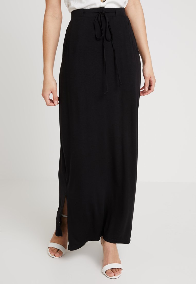 black maxi skirt drawstring