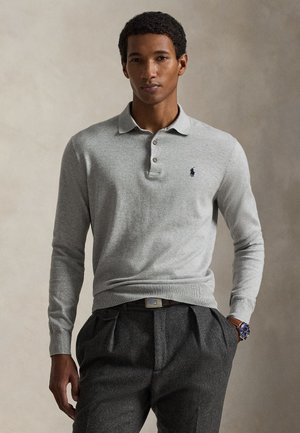 COTTON POLO-COLLAR SWEATER - Maglione - andover heather