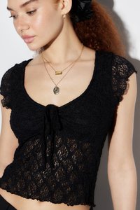 BDG Urban Outfitters QUINN CAP SLEEVE - Top - charcoal