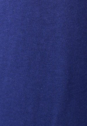 Tessuto blu con trama a costine fine, colore uniforme e senza motivi o oggetti visibili.