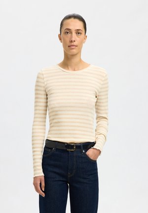 Selected Femme SLFANNA CREW NECK TEE - Longsleeve - oatmeal