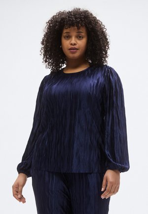 CARLAZO PLISSE O NECK - Top s dlhým rukávom - twilight blue
