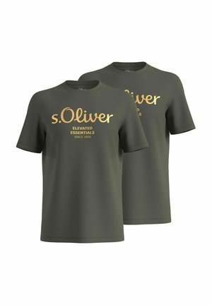 2 PACK - T-Shirt print - olive - gold