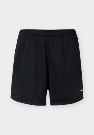 Μαύρο αθλητικό σορτς Nike με ελαστική μέση και μικρό λευκό λογότυπο Nike στο κάτω δεξί πόδι, εμφανισμένο σε απλό ανοιχτό φόντο.