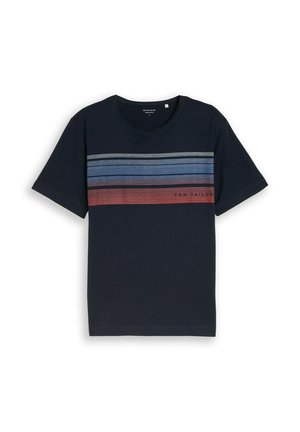 TOM TAILOR, TOM TAILOR T-SHIRT T-SHIRT MIT PRINT AUF DER BRUST - T-shirt con stampa - sky captain blue