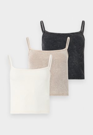 Even&Odd, 3 PACK - Topp - off-white/anthracite/sand