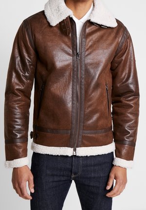 Imitatieleren jas - brown