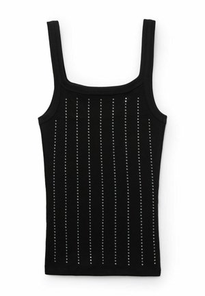 Tezenis, RIBBED WITH RHINESTONES - Top - black