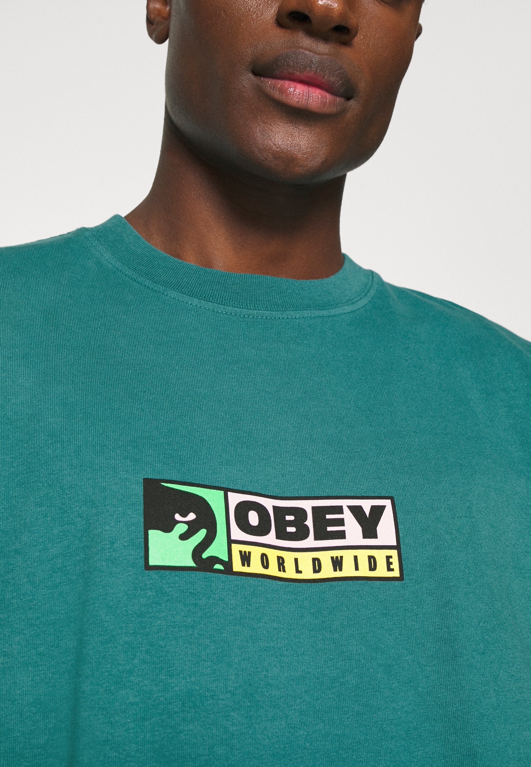 Obey Clothing BETWEEN THE EYES T shirt print eucalyptus Obey Heren t shirt kopen? | BESLIST.nl | Sale online