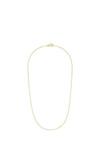 Collana placcata in oro con un design a catena fine, caratterizzata da un gancio a gabbiano e un aspetto minimalista; superficie liscia e colorazione uniforme.