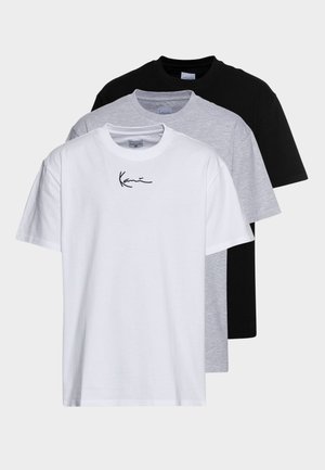 Karl Kani ESSENTIAL TEE UNISEX 3 PACK - T-shirt con stampa - black/white/ash grey