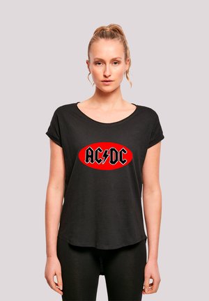 ACDC RED CIRCLE LOGO  PREMIUM ROCK METAL MUSIK BAND FAN MERCH F - Print T-shirt - black