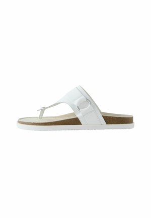 Next, REGULAR FIT - TOE THONG FOOTBED SANDALS WITH HARDWARE . - Sandales tongs - white