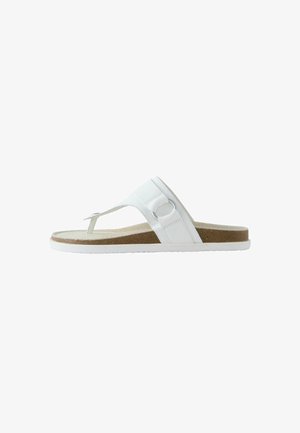 Next, REGULAR FIT - TOE THONG FOOTBED SANDALS WITH HARDWARE . - Sandales tongs - white