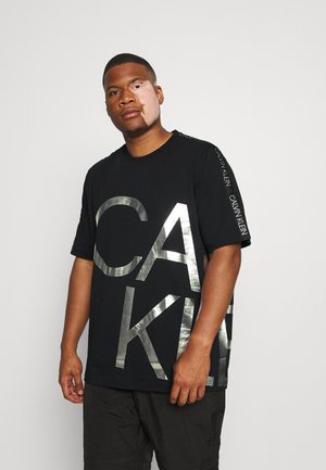 BIG LOGO - T-shirt con stampa - black/silver
