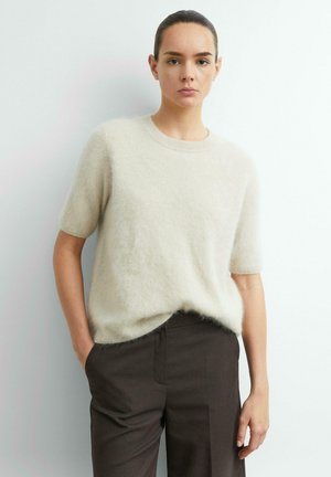 comma, STRICKPULLOVER - Basic T-shirt - beige