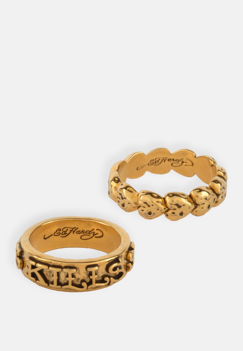 Ed Hardy LOVE KILLS SLOWLY RING PACK - Ring - gold-coloured - Zalando.co.uk