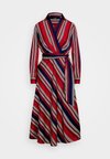 STRIPED CHARMEUSE MIDI DRESS - Day dress - red/multi-colored