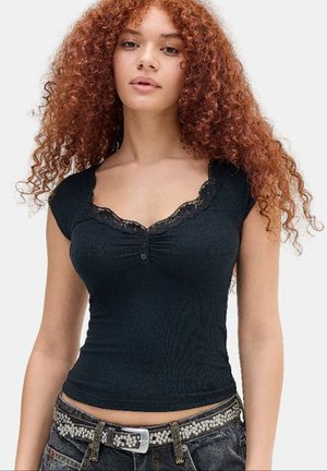 BDG Urban Outfitters, DIANA CAP SLEVE - Βασικό μπλουζάκι - black