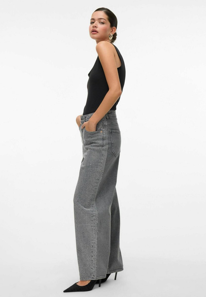 Vetinee, Baggy jeans voor dames met wijde pijpen en hoge taille