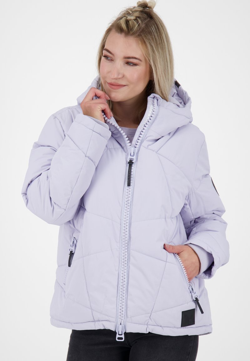 Alife and Kickin AngelaAK A Puffer Coat Winterjas voor dames, warm gevoerde gewatteerde jas met capuchon en sjaalkraag, modieuze lange pufferjas in