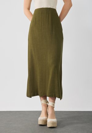 LINEN BLEND MAXI SKIRT - Jupe longue - willow