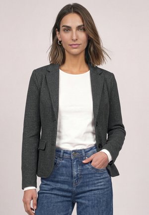 Street One, GLITTER-LOOK BLAZER - Gilet - armor grey mel