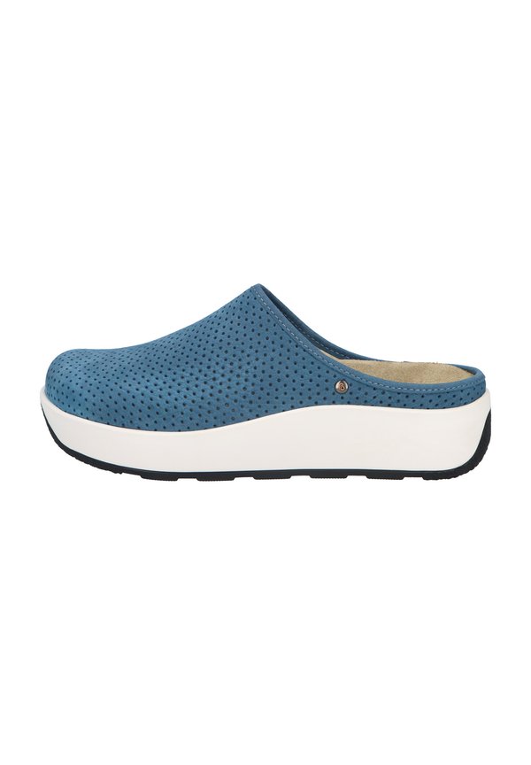 Pantolette flach - blau