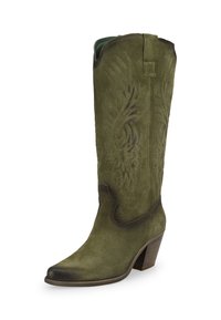 Felmini Kovbojské/motorkářské kozačky - green