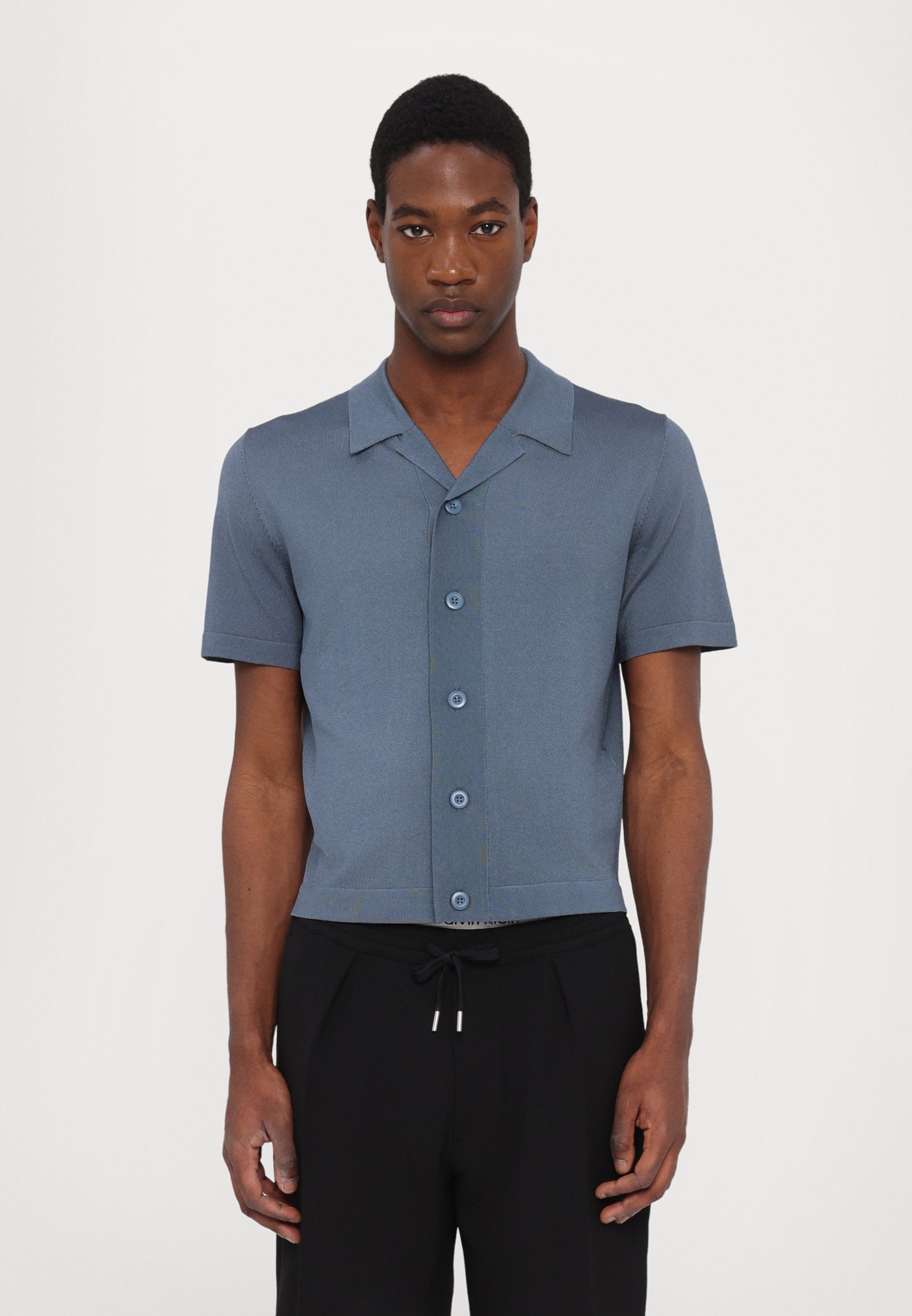 Chemise J Lindeberg Chambray Bleu Marine - Taille S, Slim Fit, Neuve Avec étiquettes