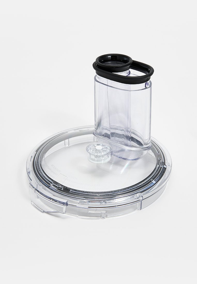 Conteneur en plastique transparent avec un couvercle cylindrique, un joint en caoutchouc noir, une base circulaire emboîtable et une fenêtre de visualisation transparente.