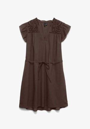 Vero Moda, VMLINE SS SHORT DRESS WVN NOOS - Robe de jour - chocolate brown