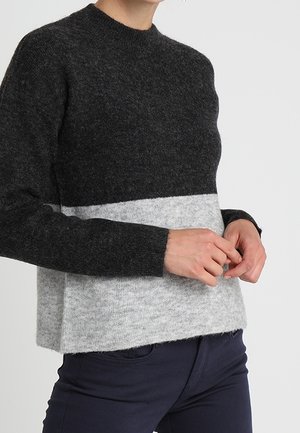 Stickad tröja - mottled dark grey
