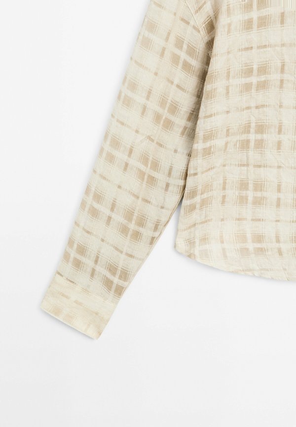 FLOWING CHECK - Button-down blouse - beige2