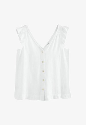 Next BLEND RUFFLE SLEEVE PETITE - Topp - white