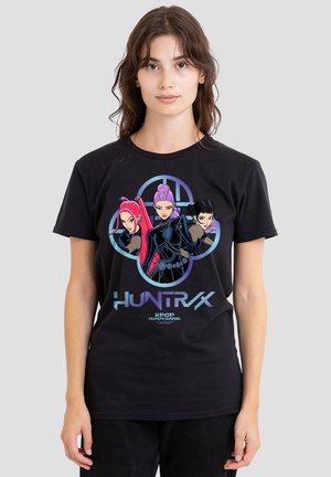 NETFLIX, KPOP DEMON HUNTERS HUNTRIX GIRLS LOGO - Print T-shirt - black