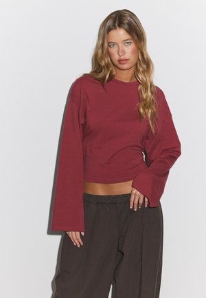 Stradivarius, KIMONO SLEEVE T-SHIRT 07046600 - Langærmet T-shirt - mottled dark red