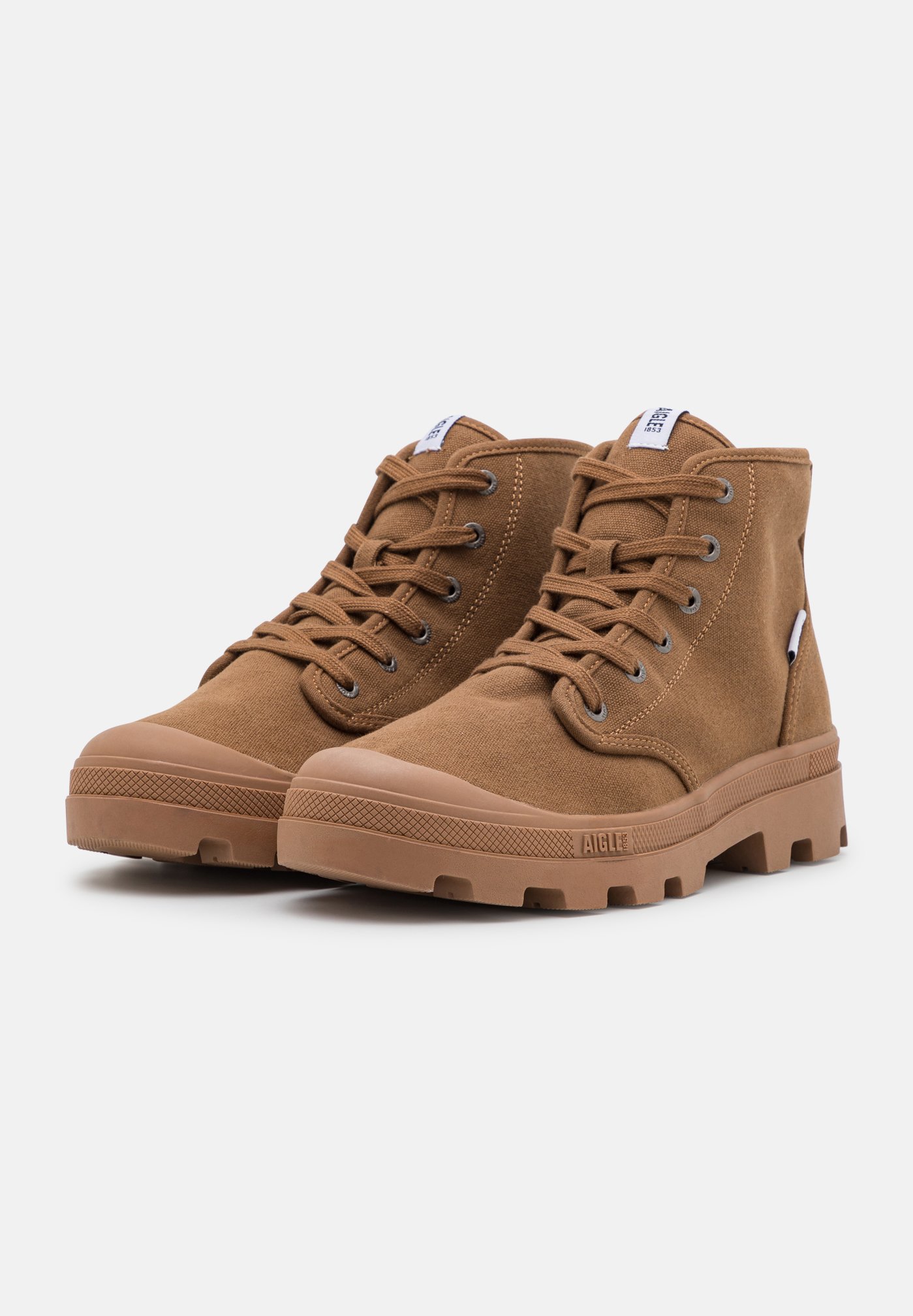 Bottes Aigle En Cuir Marron Lacets - Taille 40 EU - Semelle Caoutchouc - Très Bon état
