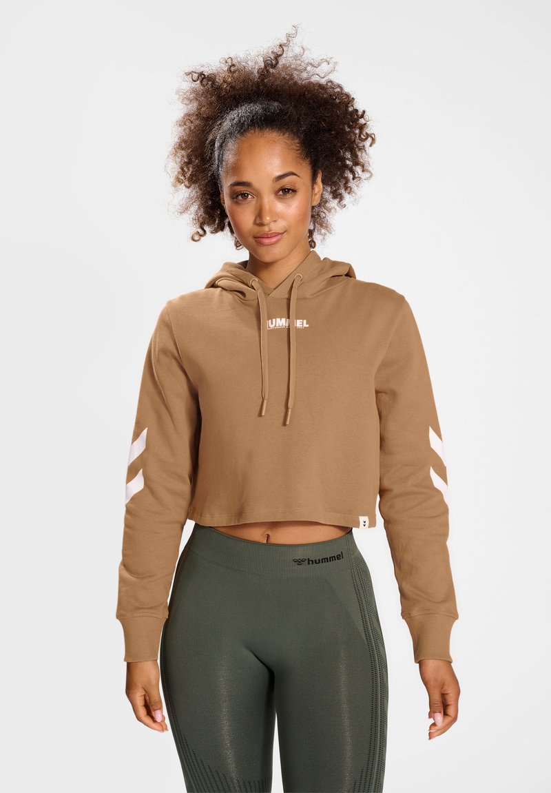 Hummel HMLLEGACY CROPPED  - Sweat à capuche - tigers eye