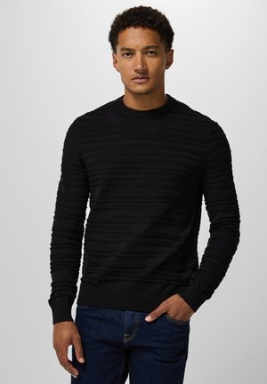 MIT STRUKTURSTREIFEN - Pullover - schwarz
