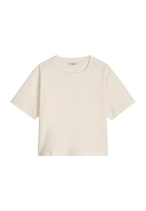 Marc O'Polo DENIM, MARC O'POLO DENIM T-SHIRT MIT BRODERIE ANGLAISE RELAXED AUS MATERIAL-MIX   - T-shirt print - silky white