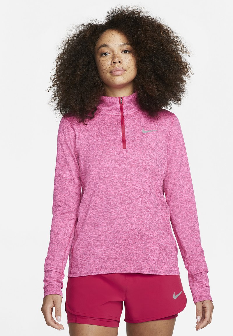 Nike Performance W NK ELEMENT TOP HZ - Longsleeve - mystic hibiscus pink prime heather