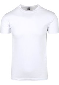 Witte katoenen T-shirt met korte mouwen, ronde halslijn en een gladde textuur. Heeft een label met "ALAN RED" binnenin de kraag.