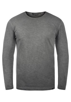 Koszulka z długim rękawem w ciemnoszarym kolorze, wykonana z miękkiego materiału o subtelnej fakturze. Posiada klasyczny okrągły dekolt i luźny krój.