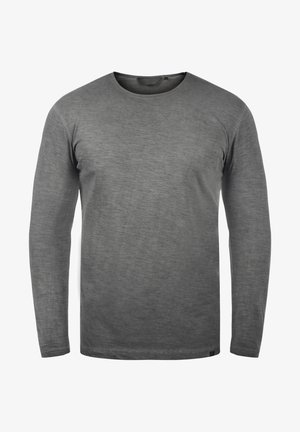 Koszulka z długim rękawem w ciemnoszarym kolorze, wykonana z miękkiego materiału o subtelnej fakturze. Posiada klasyczny okrągły dekolt i luźny krój.