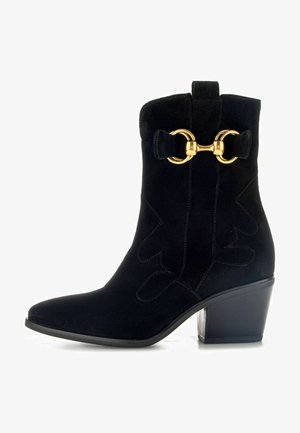 Cowboy/biker ankle boot - schwarz mic dgold