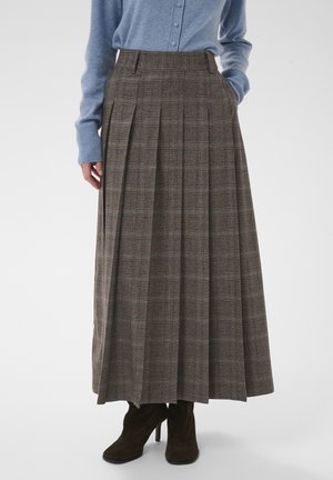 Culture, CUTERNO SKIRT - Pleated skirt - brown check