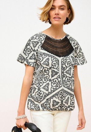Next SHORT SLEEVE BUBBLEHEM - Print T-shirt - black white